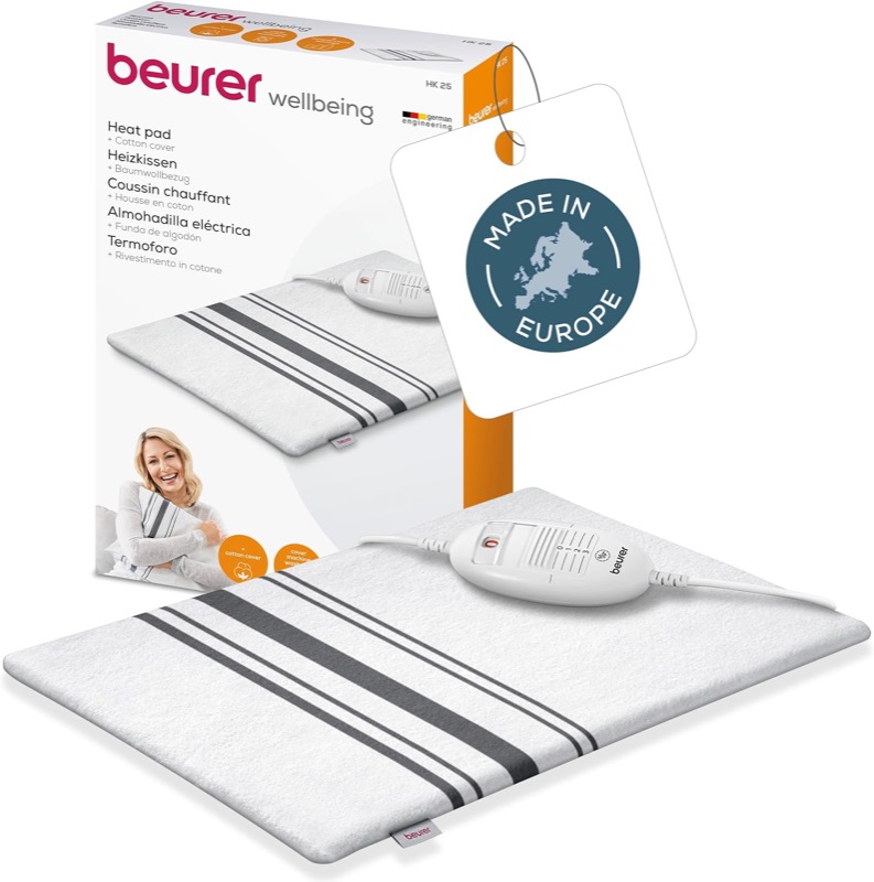 Beurer HK 25 Heizkissen mit Schalter auf dem Sofa