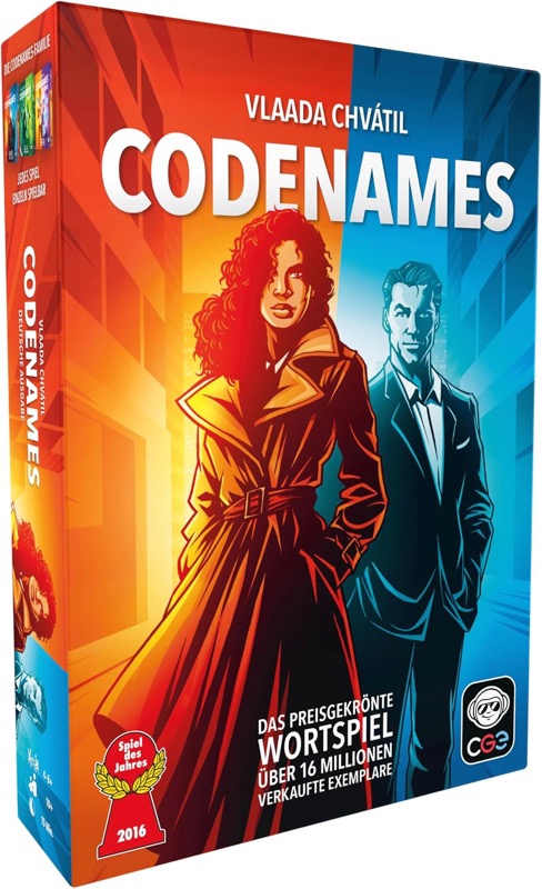 Codenames Kartenspiel mit Wortkarten und Agenten-Karten