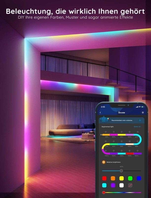 Govee LED Strip als indirekte Beleuchtung hinter einem TV-Board