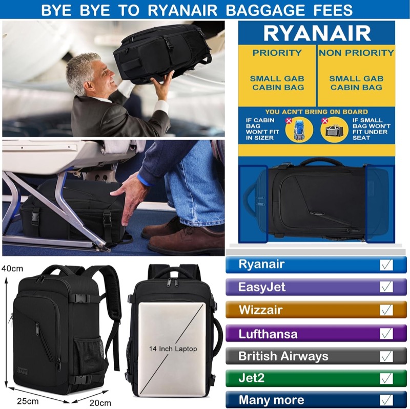 Rucksack im Airline-Größencheck