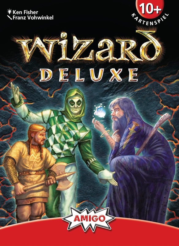 Wizard Deluxe Karten und Wertungsblock auf dem Tisch